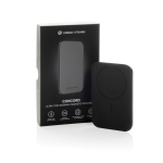 Powerbank ultrafina de 4mm con carga inalámbrica 3000 mAh color negro vista con caja