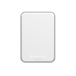 Powerbank magnética QI2.2 ultrafina de aluminio reciclado 5000 mAh color plateado cuarta vista