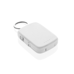 Powerbank llavero ecológico con cables integrados 2000 mAh color blanco