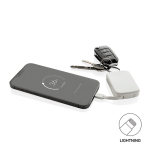 Powerbank llavero ecológico con cables integrados 2000 mAh color blanco tercera vista