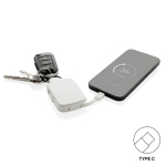 Powerbank llavero ecológico con cables integrados 2000 mAh color blanco cuarta vista