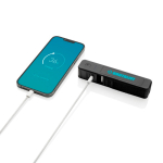 Powerbank 5 en 1 con báscula y linterna 2600 mAh Swiss Peak color negro vista con logo