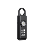 Alarma personal inteligente con luz y recarga USB-C 150dB color negro vista de impresión