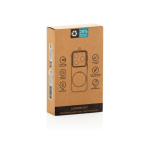 Alarma personal compacta recargable por USB-C con luz LED 150dB color negro segunda vista con caja