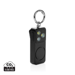 Alarma personal compacta recargable por USB-C con luz LED 150dB color negro