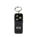 Alarma personal compacta recargable por USB-C con luz LED 150dB color negro vista de impresión