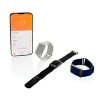 Pulsera de salud ultradelgada con app y resistencia agua 1ATM color azul marino vista general