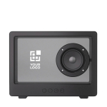 Altavoz inalámbrico transparente con luz RGB integrada y USB-C 5W color negro vista de impresión