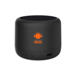 Altavoz inalámbrico compacto con Bluetooth 5.3 y sonido 3W color negro vista con logo