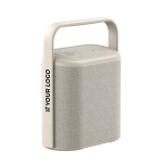 Altavoz inalámbrico compacto con micrófono incorporado 10W color beige vista de impresión