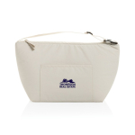 Bolsa térmica con correa ajustable y bolsillo frontal 8L color beige vista con logo