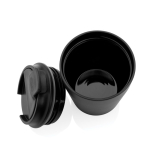 Taza térmica de plástico para café con tapa antigoteo 220ml color negro séptima vista