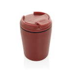 Taza térmica de plástico para café con tapa antigoteo 220ml color rojo