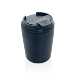 Taza térmica de plástico para café con tapa antigoteo 220ml color azul marino