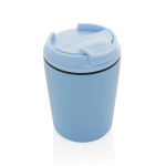 Taza térmica de plástico para café con tapa antigoteo 220ml color azul claro