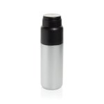 Termo con taza integrada antigoteo y aislamiento al vacío 500ml color plateado