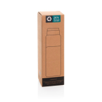 Termo con taza integrada antigoteo y aislamiento al vacío 500ml color marrón grisáceo segunda vista con caja