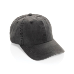 Gorra de 6 paneles efecto lavado en algodón reciclado 270 g/m2 color negro