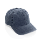 Gorra de 6 paneles efecto lavado en algodón reciclado 270 g/m2 color azul marino