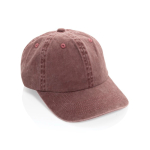 Gorra de 6 paneles efecto lavado en algodón reciclado 270 g/m2 color marrón oscuro