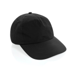 Gorra de 5 paneles de nailon reciclado ligera y transpirable color negro