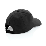 Gorra de 5 paneles de nailon reciclado ligera y transpirable color negro cuarta vista