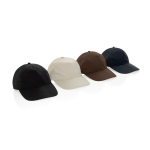 Gorra de 5 paneles de nailon reciclado ligera y transpirable color negro vista general