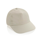 Gorra de 5 paneles de nailon reciclado ligera y transpirable color beige
