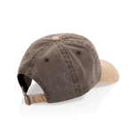 Gorra de 6 paneles de algodón bicolor con cierre ajustable 270 g/m2 color marrón segunda vista