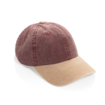 Gorra de 6 paneles de algodón bicolor con cierre ajustable 270 g/m2 color marrón oscuro