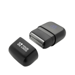 Afeitadora portátil recargable con pantalla y bloqueo viaje color negro vista de impresión