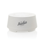 Altavoz de ruido blanco ecológico con apagado automático y 3W color blanco vista con logo