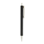 Bolígrafo triangular de plástico reciclado con clic tinta azul color negro tercera vista