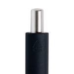 Bolígrafo triangular de plástico reciclado con clic tinta azul color negro cuarta vista
