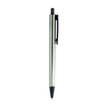 Bolígrafo triangular de plástico reciclado con clic tinta azul color azul tercera vista
