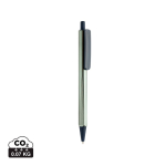 Bolígrafo triangular de plástico reciclado con clic tinta azul color azul