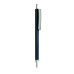 Bolígrafo triangular de plástico reciclado con clic tinta azul color azul marino