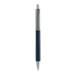 Bolígrafo triangular de plástico reciclado con clic tinta azul color azul marino segunda vista