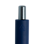 Bolígrafo triangular de plástico reciclado con clic tinta azul color azul marino cuarta vista