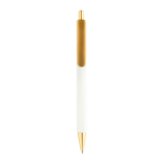 Bolígrafo ergonómico de tres lados tacto suave tinta azul color blanco segunda vista