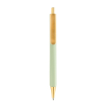 Bolígrafo ergonómico de tres lados tacto suave tinta azul color verde segunda vista