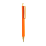 Bolígrafo ergonómico de tres lados tacto suave tinta azul color naranja