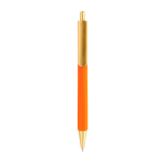 Bolígrafo ergonómico de tres lados tacto suave tinta azul color naranja segunda vista