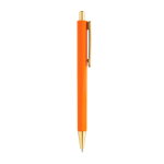 Bolígrafo ergonómico de tres lados tacto suave tinta azul color naranja tercera vista