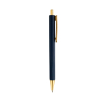 Bolígrafo ergonómico de tres lados tacto suave tinta azul color azul marino tercera vista