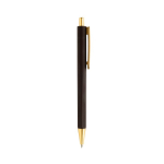 Bolígrafo ergonómico de tres lados tacto suave tinta azul color marrón oscuro tercera vista