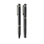 Set de escritura bolígrafo y roller metal Swiss Peak tinta azul color negro tercera vista
