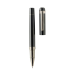 Set de escritura bolígrafo y roller metal Swiss Peak tinta azul color negro cuarta vista