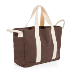 Bolsa de playa lona reciclada con acabado lavado 400 g/m2 color marrón