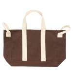 Bolsa de playa lona reciclada con acabado lavado 400 g/m2 color marrón segunda vista